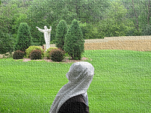 Image of Discalced Carmelite novice at prayer